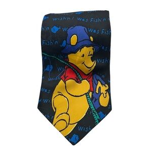 Vintage Disney Tie Winnie The Pooh Fishing Novelty Character 90s Cartoon Retro